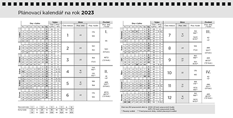 Plánovací kalendář pro rok 2023